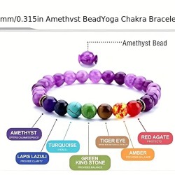 Bracelet 7 chakras violet